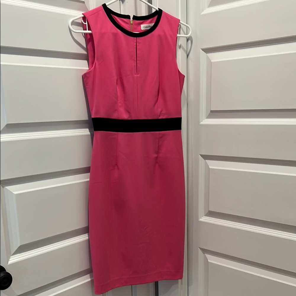 Calvin Klein Pink Sheath Midi Dress for Cocktail